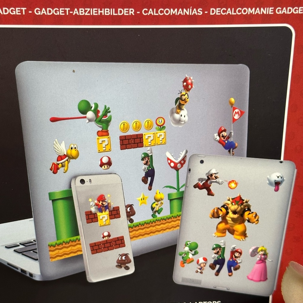 SUPER MARIO DECALS FOR USE WITH SMARTPHONES, TABLETS & LAPTOPS